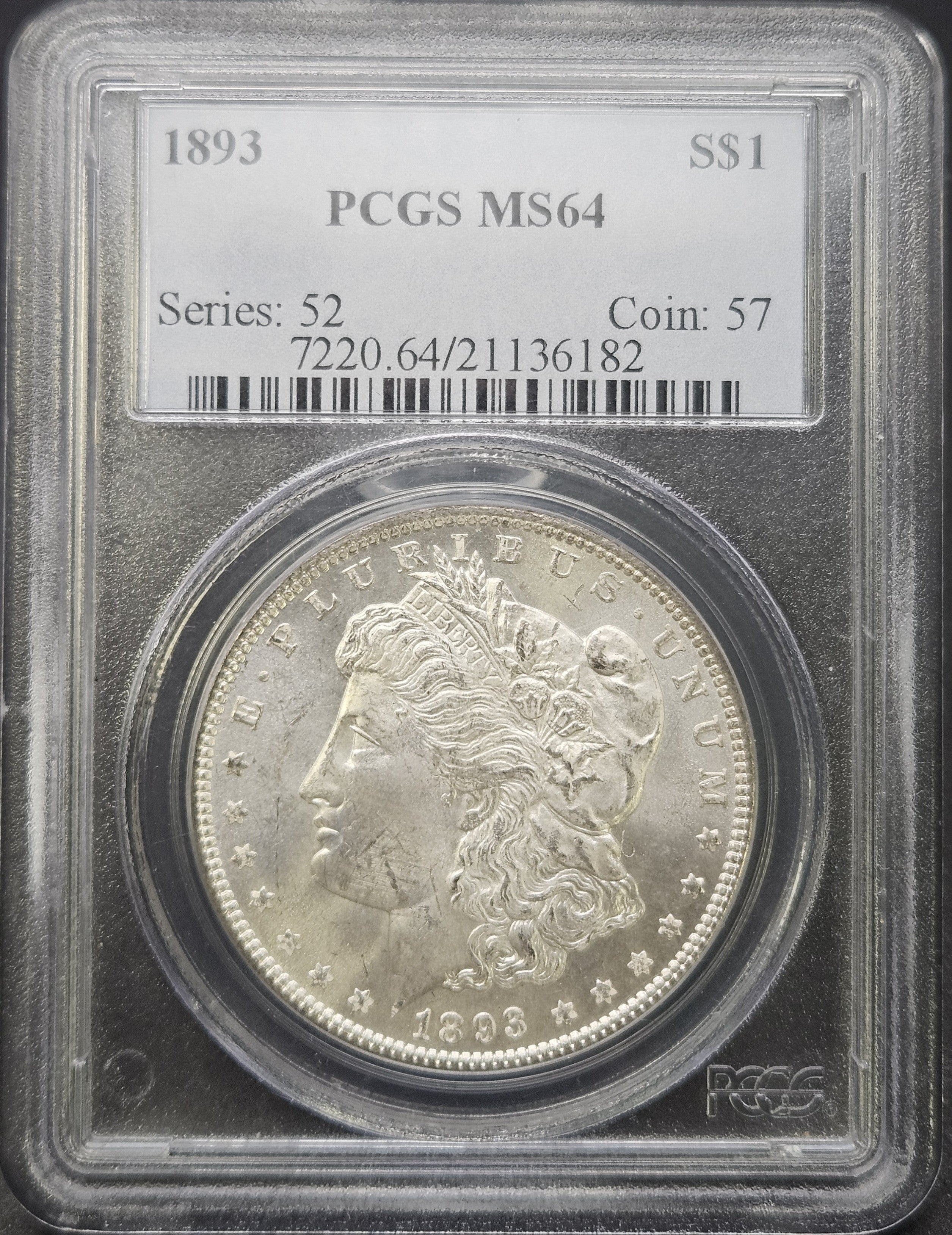 1893 Morgan Dollar PCGS MS64