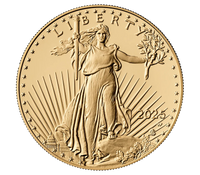 2025 Liberty gold coin featuring a walking Liberty figure holding a torch and olive branch