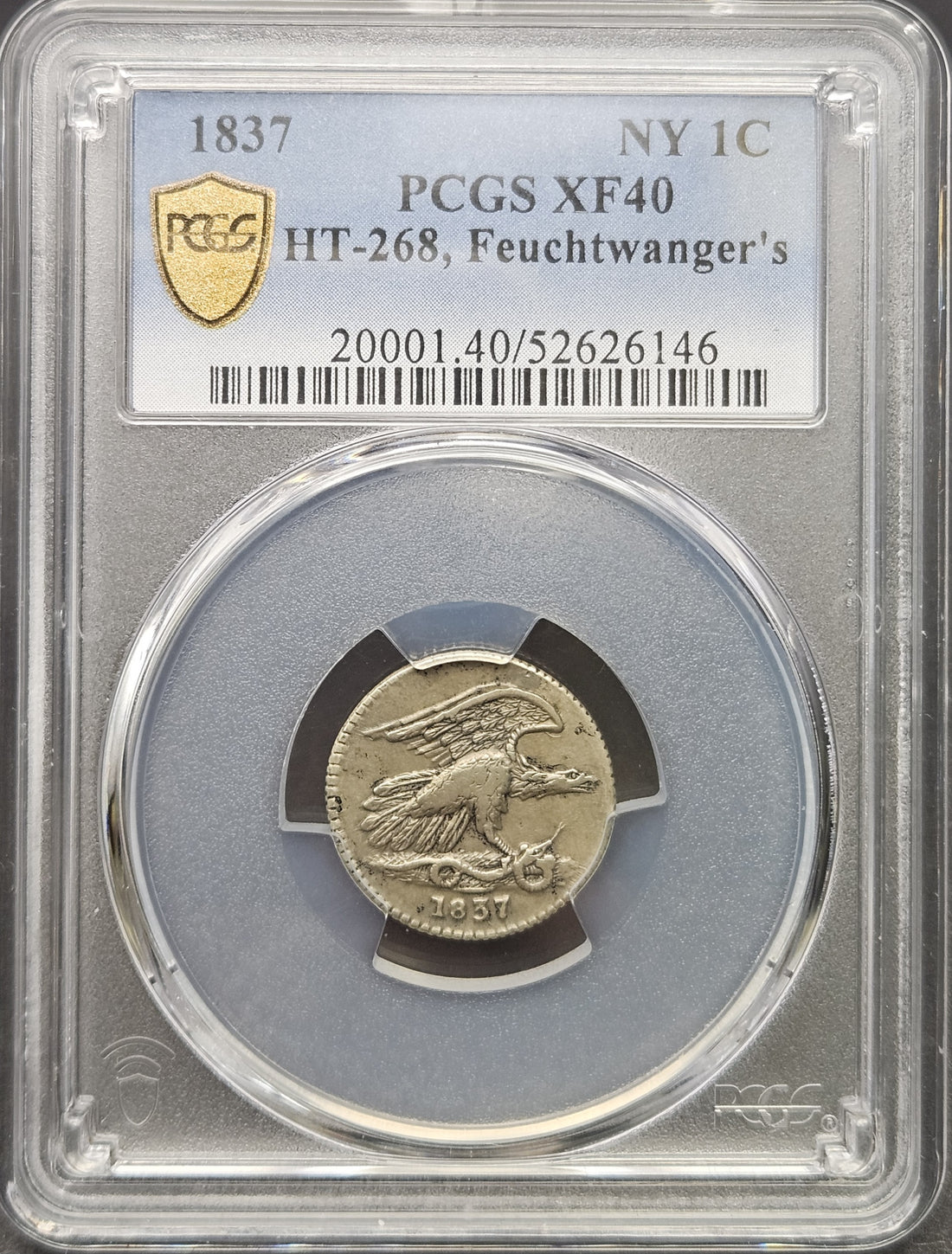 1837 NY 1C HT-268 Feuchtwanger&