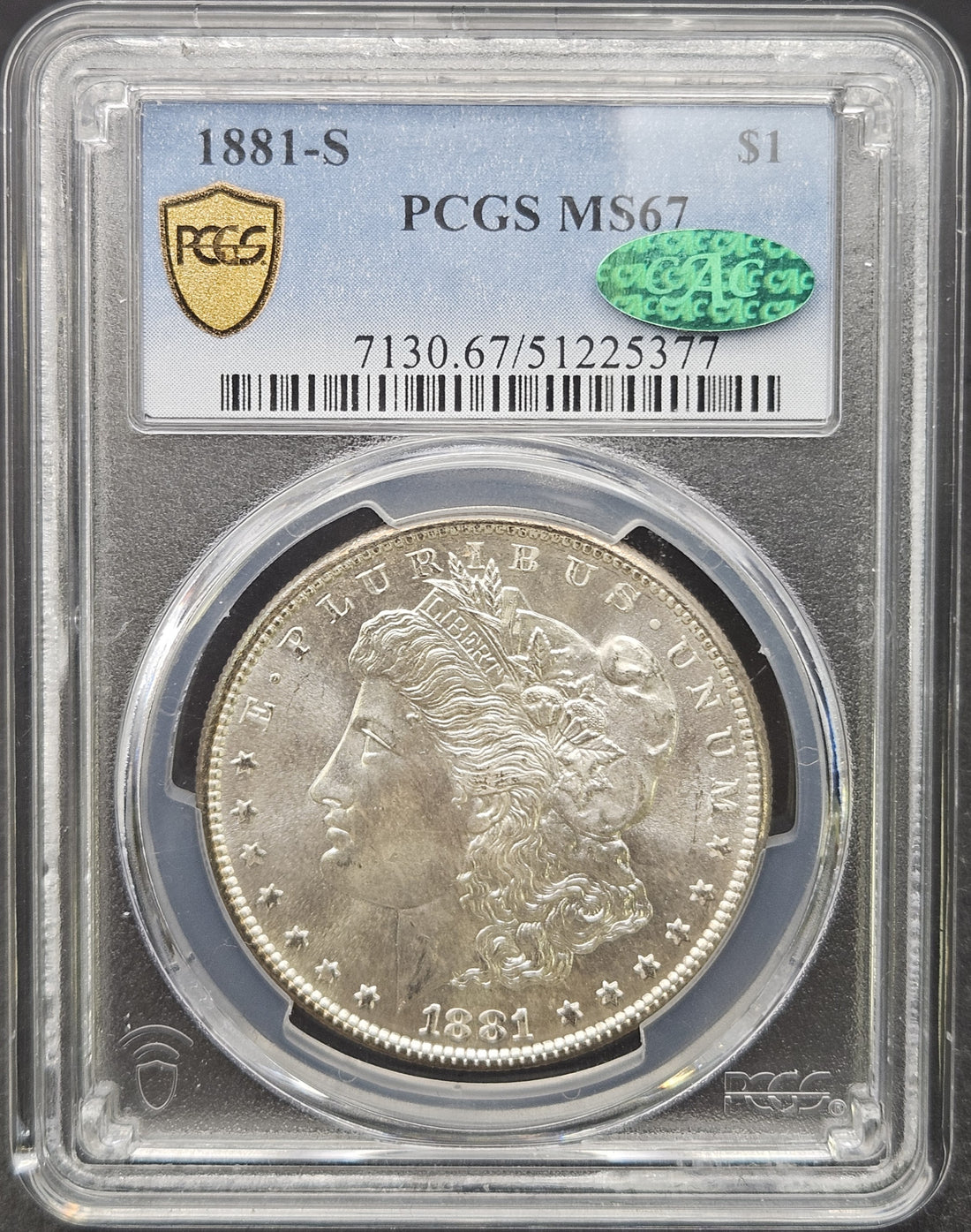 1881-S Morgan Dollar PCGS MS67 CAC