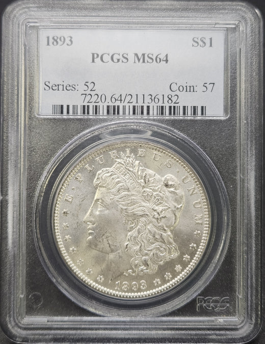 1893 Morgan Dollar PCGS MS64