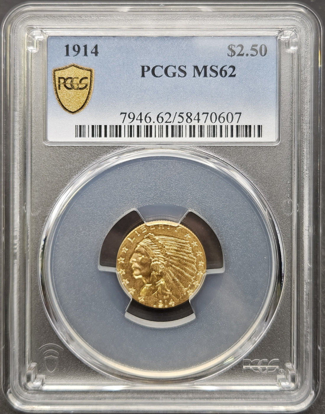 1914 Indian Head Quarter Eagle PCGS MS62