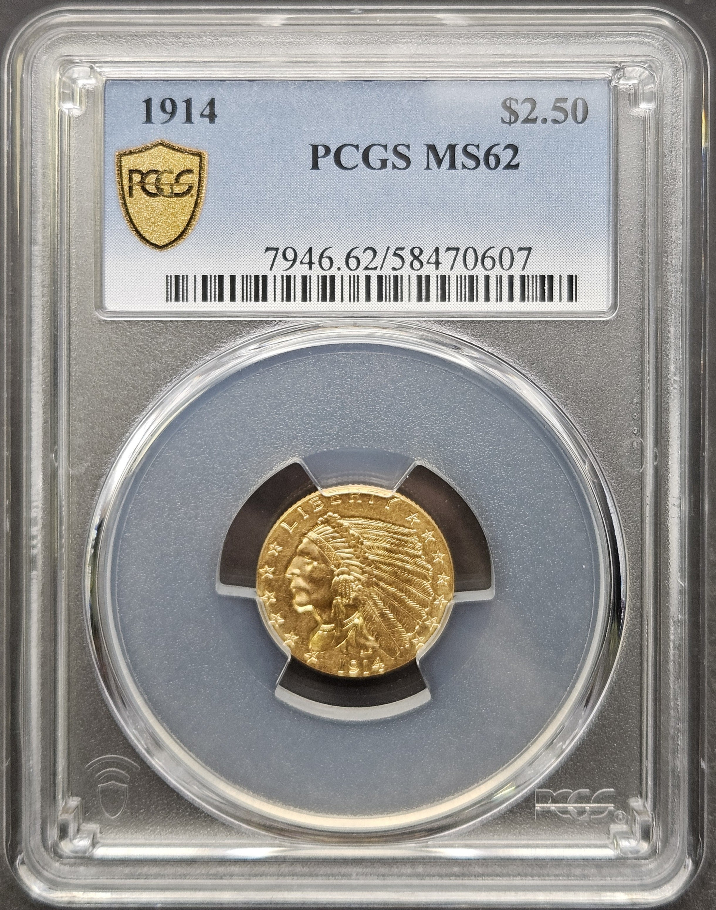 1914 Indian Head Quarter Eagle PCGS MS62