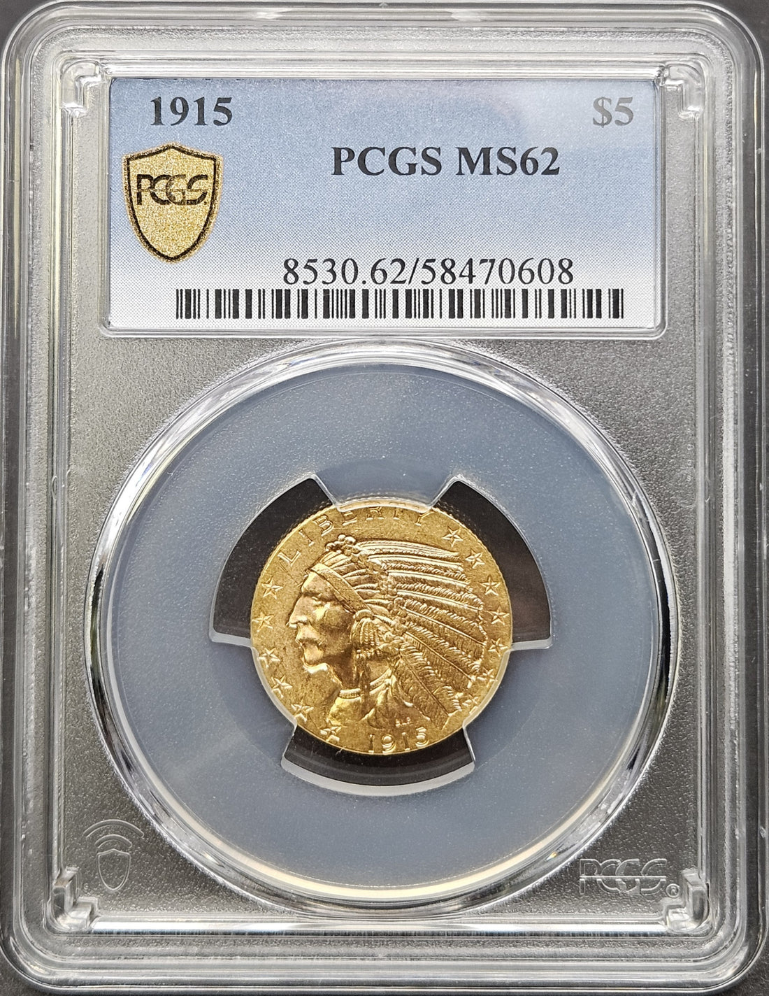 1915 Indian Head Half Eagle PCGS MS62