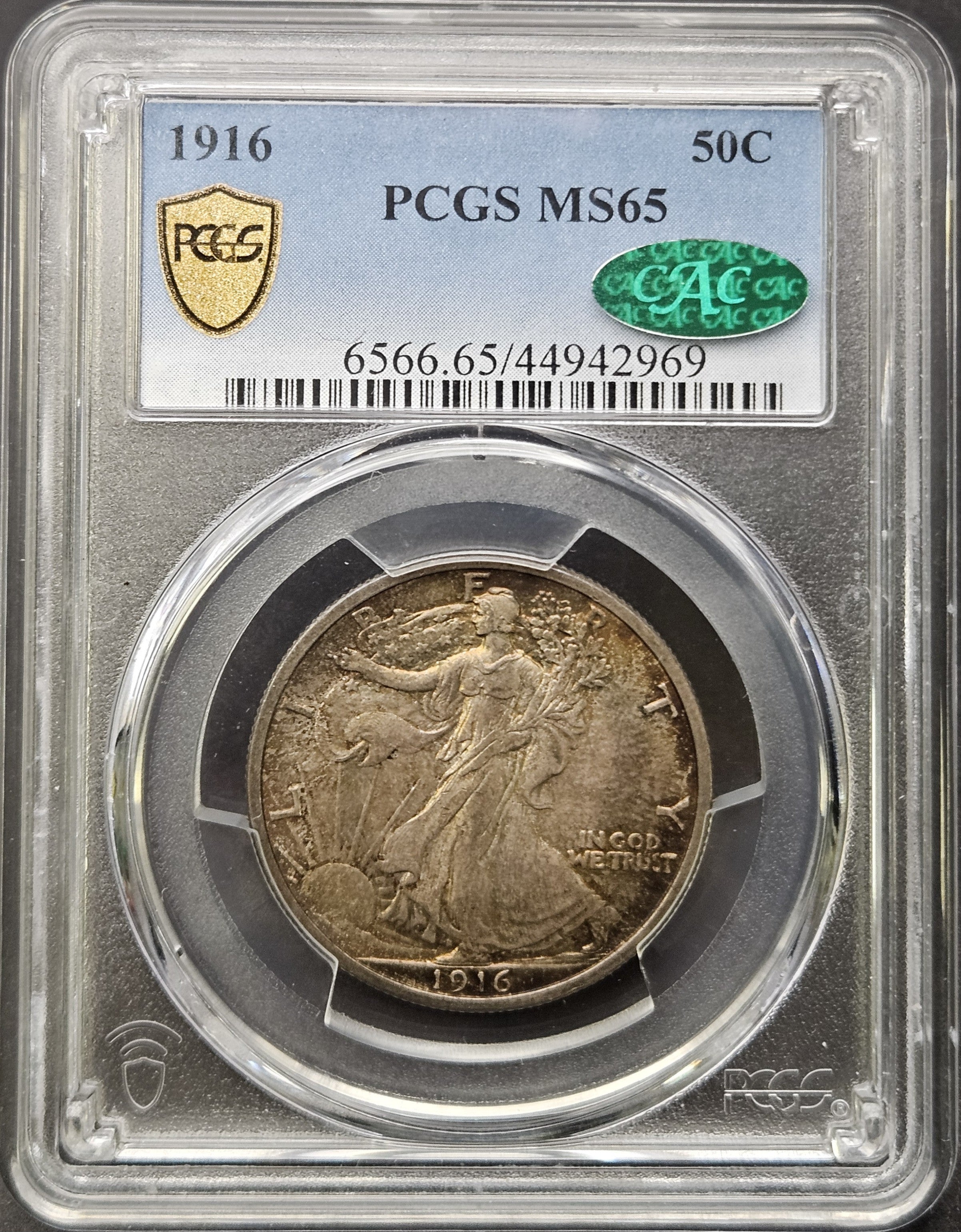 1916 Walking Liberty Half Dollar PCGS MS65 CAC