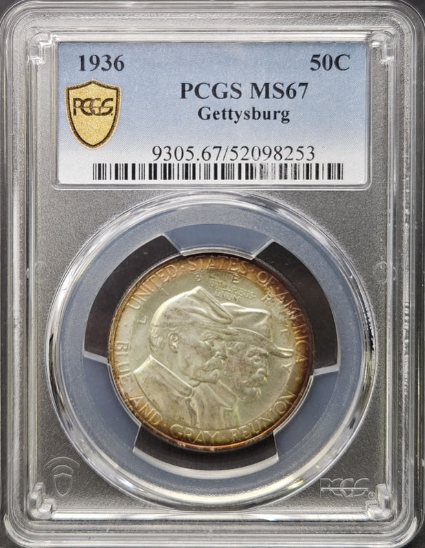 1936 Gettysburg Commemorative Half Dollar PCGS MS67