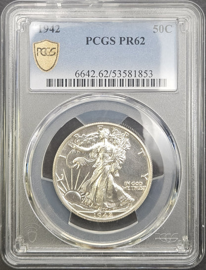 1942 Walking Liberty Half Dollar Proof PCGS PR62