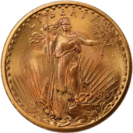 1997 Liberty gold coin featuring a walking figure holding a torch and olive branch