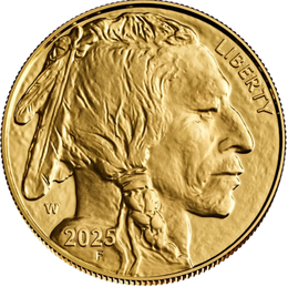2025 American Gold Buffalo coin obverse featuring a Native American profile.