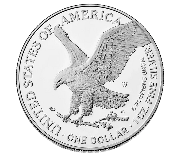 2025 Kennedy Half Dollar reverse featuring a bald eagle landing on a branch with one dollar engraving