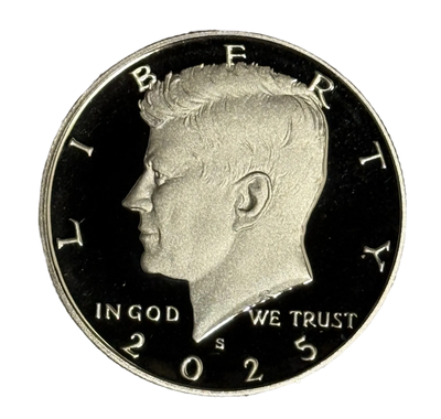 2025 Kennedy Half Dollar coin featuring John F. Kennedy profile portrait